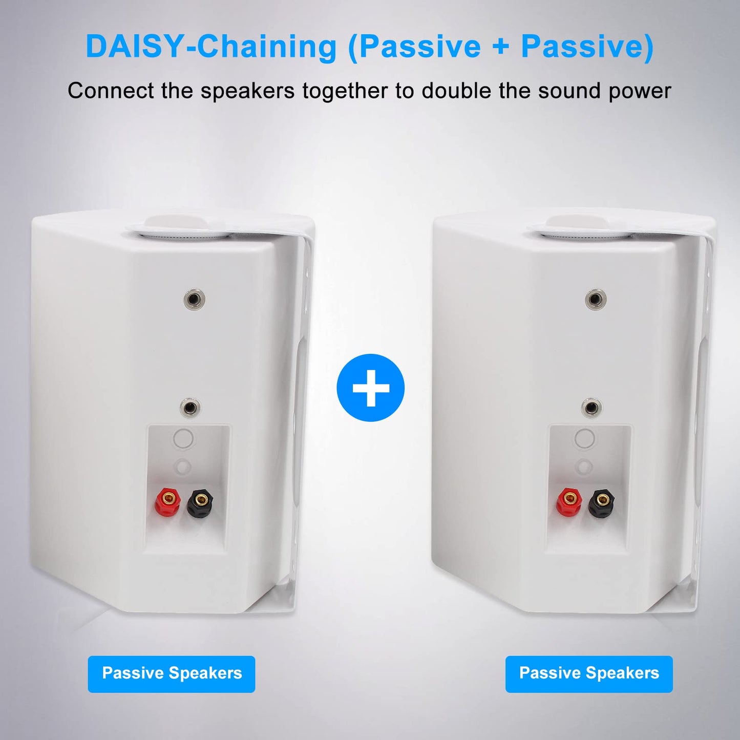 Herdio Bocinas para Exterior,5.25 Pulgadas, 600W Altavoces para Exteriores, Resistente al Agua, Adecuado para el hogar, Patio, Terraza,Patio Trasero (4 Altavoces,Blanco)