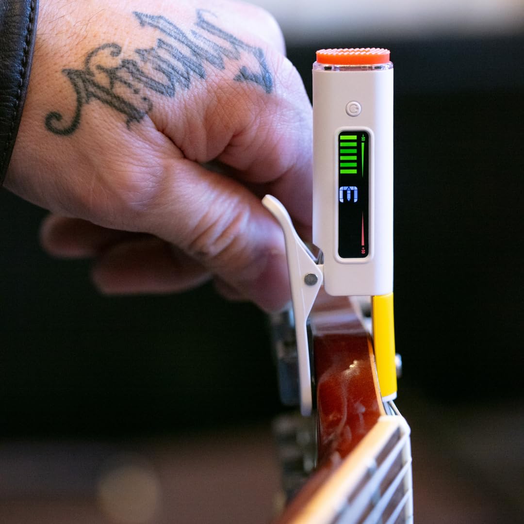 Tunerette™ - Afinador de guitarra con clip – ¡Rock Your Tune con estilo! Perfecto para guitarras eléctricas, acústicas y bajas, además de ukeleles – USB C recargable, afinación de precisión con un