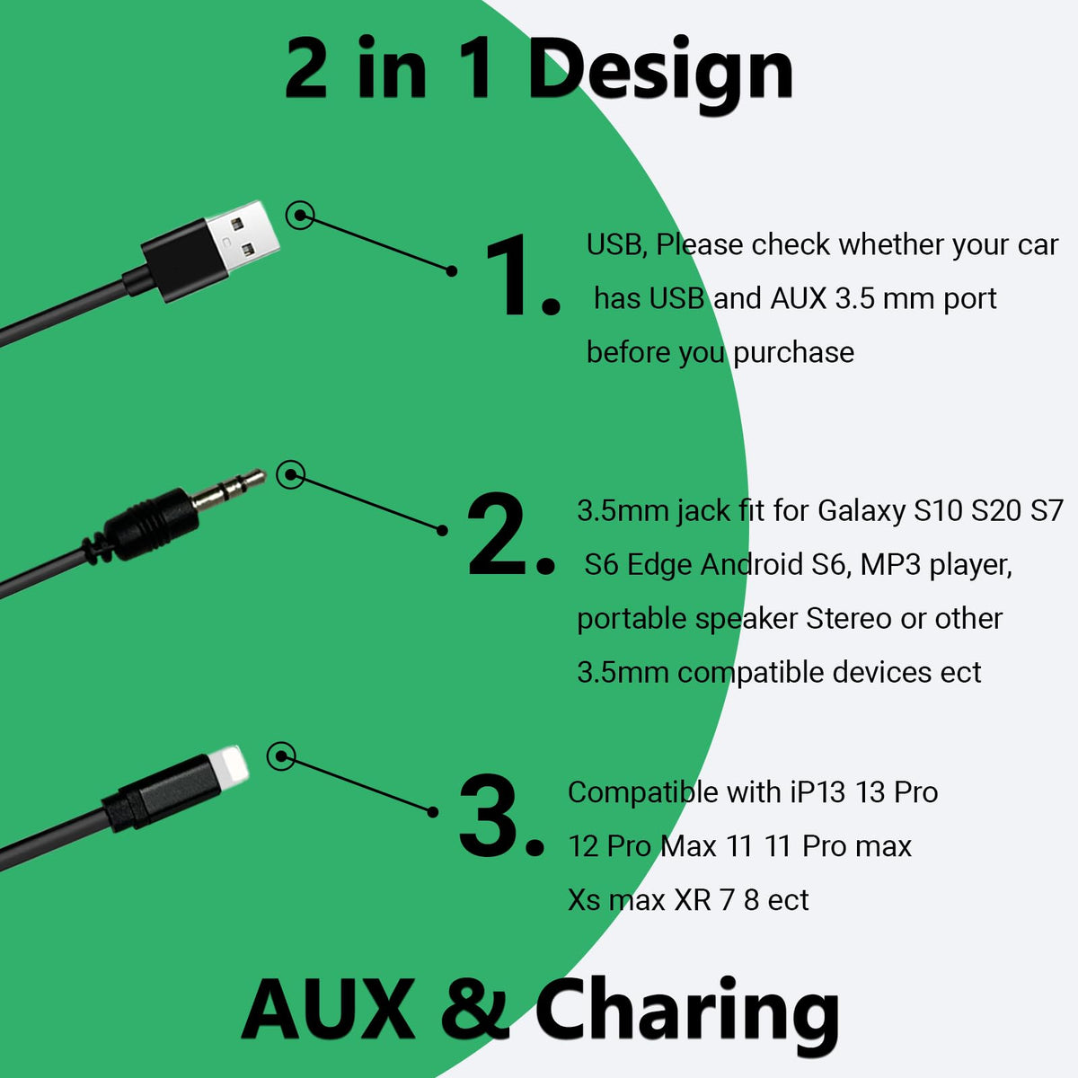 Adaptador AUX Compatible con BMW Mini Cooper 3.5mm, Hombre a Mujer