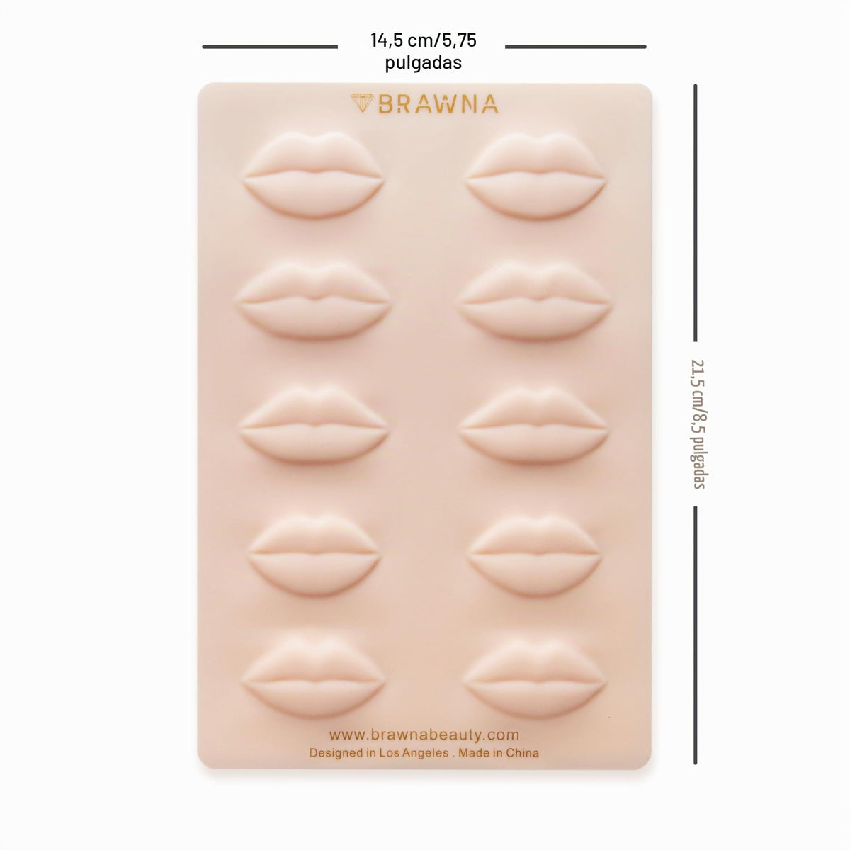 BRAWNA Piel de Práctica 3D Labios 3Pcs Maquillaje Permanente | Silicona Suave Textura Humana, 10 Formas Lip Blush