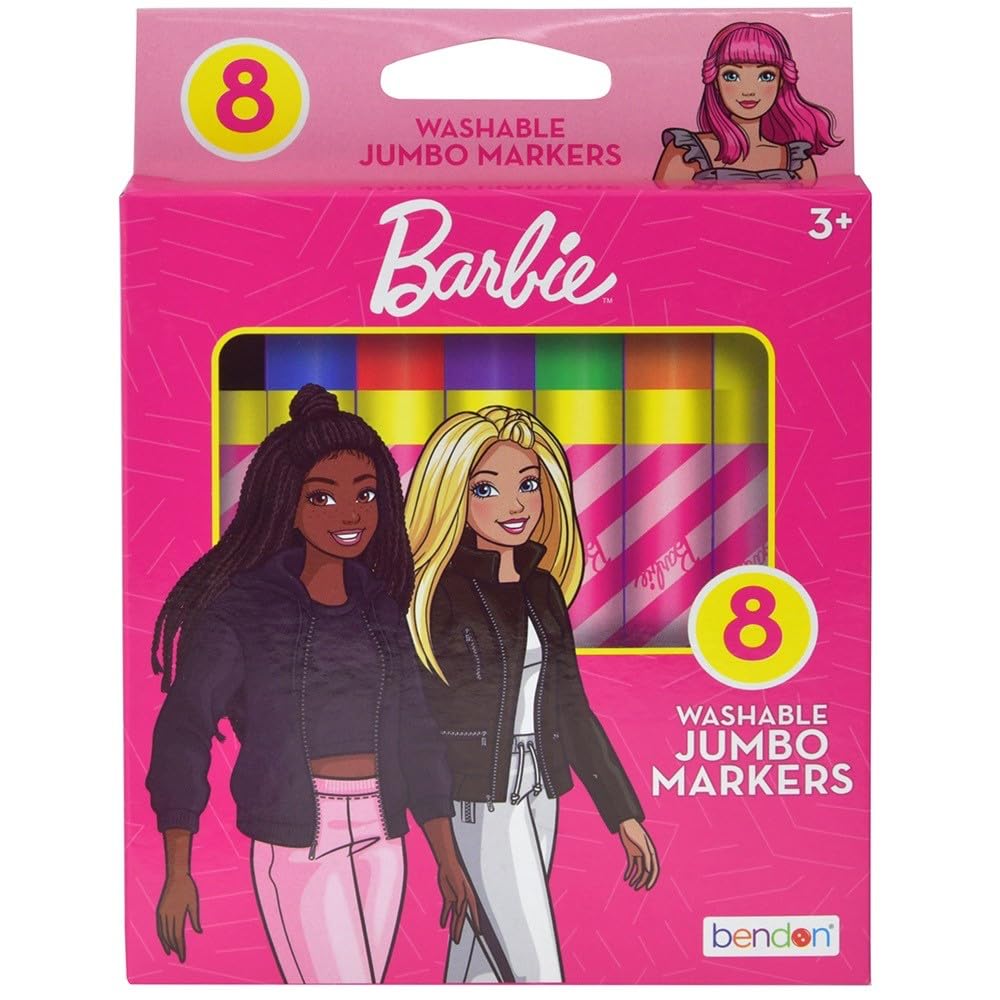 Barbie - Marcadores jumbo lavables (8 unidades)