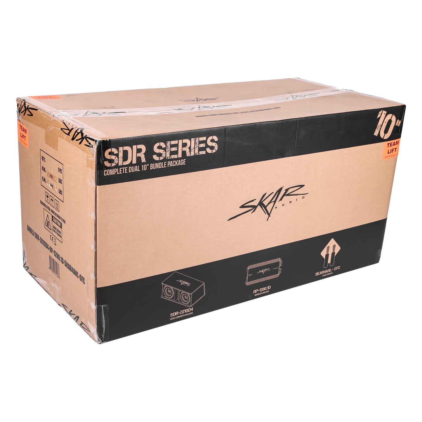 Skar Audio Dual - Paquete Completo de Graves de subwoofer de 2.400 vatios Serie SDR - Incluye Caja cargada con Amplificador