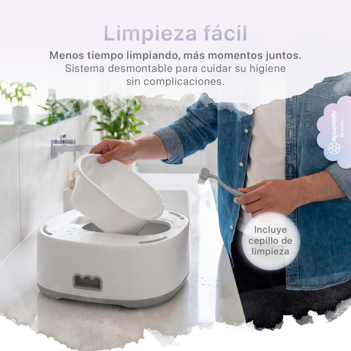 ESQUIMAL Bacinica 3 en 1 Baño Entrenador Niño y Niña Asiento WC Blanco