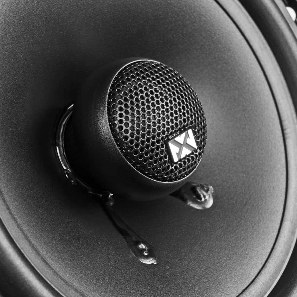 NVX 6 1/2 inch True 80 watt RMS 2-Way Coaxial Car Speakers [N-Series] with Silk Dome Tweeters, Set of 2 [NSP65]