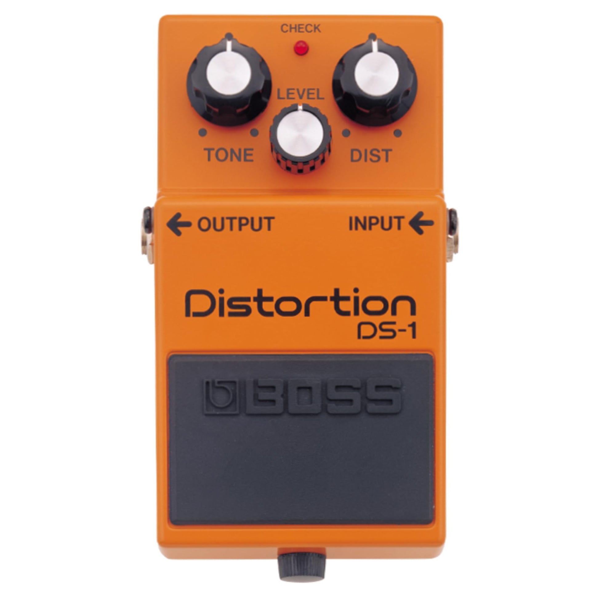 Boss DS-1 Distortion Guitar Effects Pedal Bundle with 9V Power Adapter, Gearlux Instrument Cable, Patch Cable, Picks, and Polishing Cloth