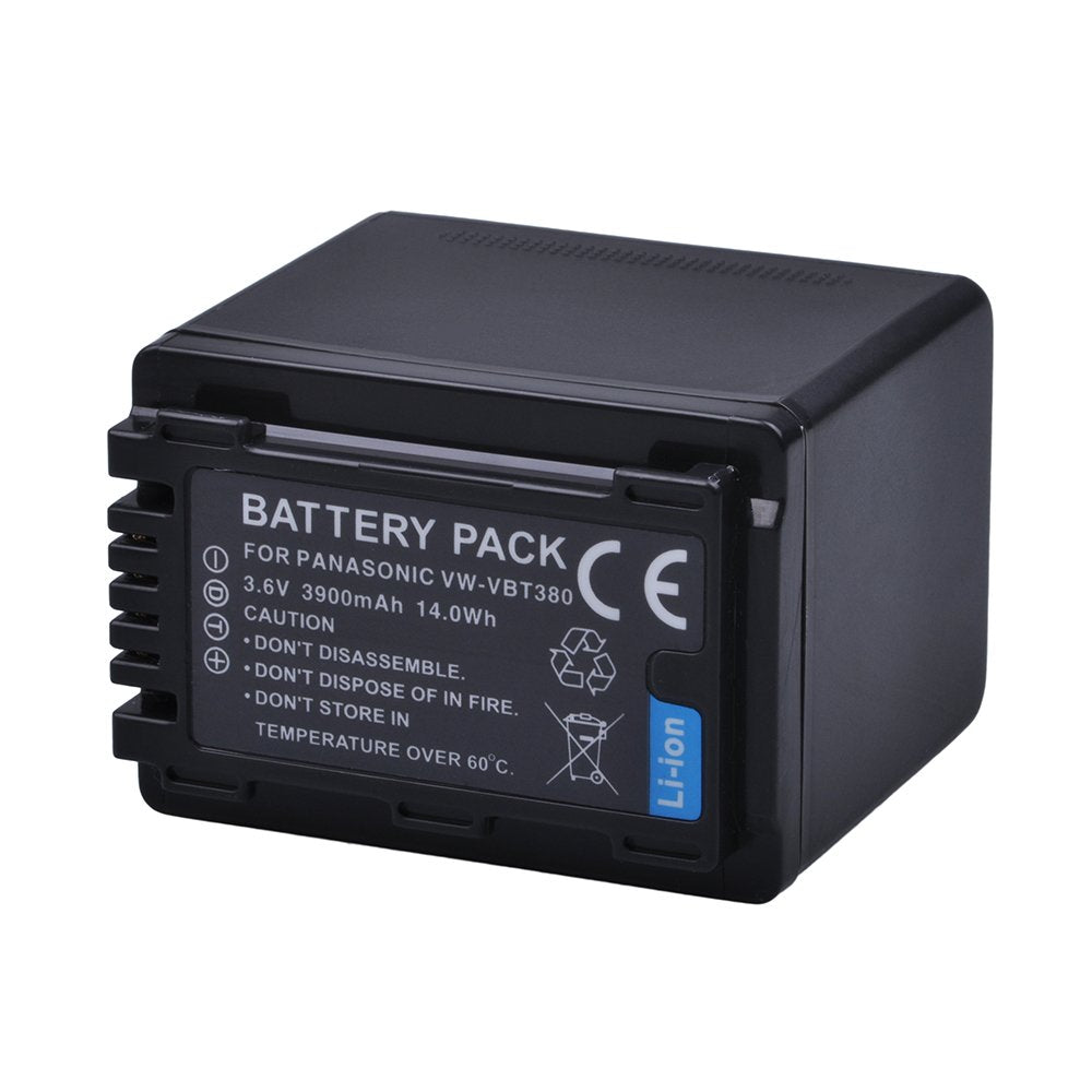 Batería para Panasonic HC-V800K, HC-VX1K, HC-WXF1K, HCV520, HC-V550, HCV710, HCV720, HC-V750, HC-V770, HC-V770, HC-V380, VW-VBT380, VBT380 de 3900 VX870, HC-VX981, HC-W580, HC-W850, HCWXF99