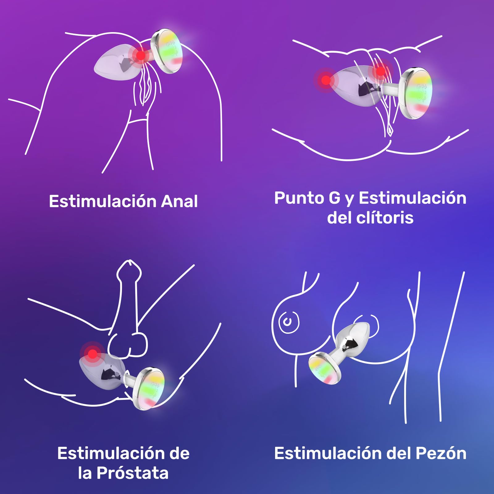 Vibrador Anal ZEZELIFE Negro con Control APP Inteligente y 9 Modos de Vibración para Mujer