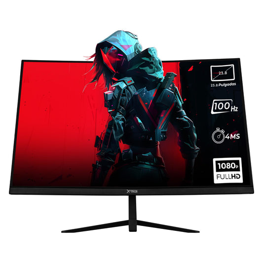 Monitor Gamer Xtreme PC Gaming Negro Clarity Curvo 23.8" 4ms 100Hz FHD VA HDMI