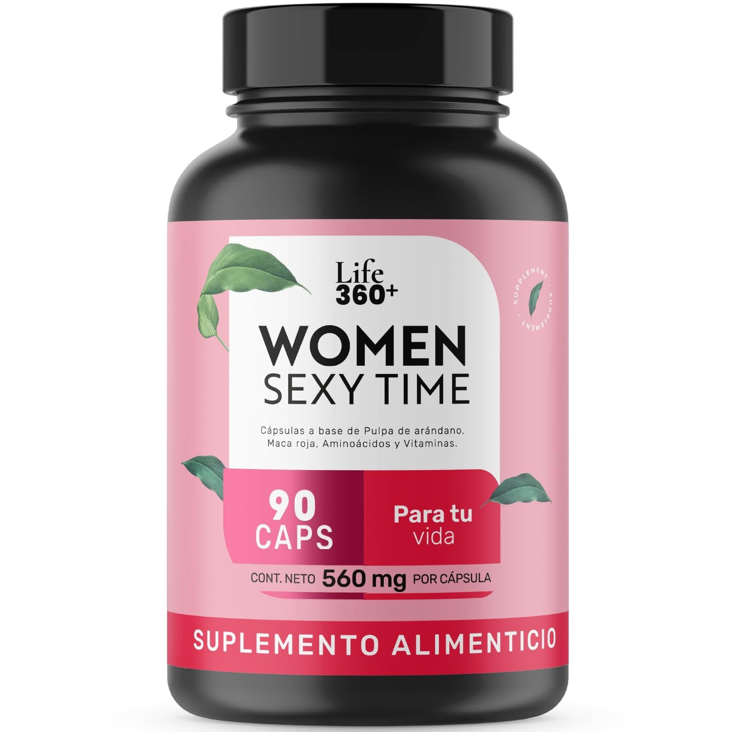 LIFE 360+ Women Sexy Time | 90 Cápsulas | Maca Roja, L-Tirosina, Vitaminas, Pulpa de Arándano, | Suplemento Alimenticio Maca Roja| 90 Cápsulas | Explora nuevas sensaciones | 45 porciones