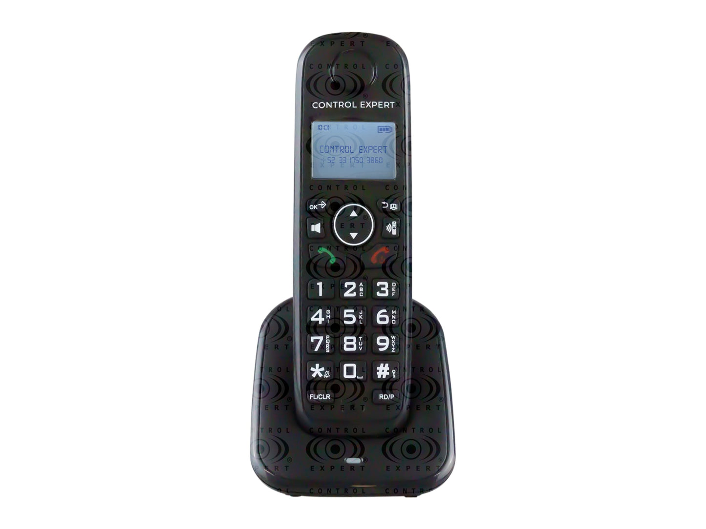 CONTROL EXPERT Teléfono Inalámbrico con Pantalla LCD – Identificador de Llamadas, 16 Idiomas, Marcación Rápida, 50 Contactos, 30 Números Entrantes, 10 Salientes, 10 Tonos y Alarma