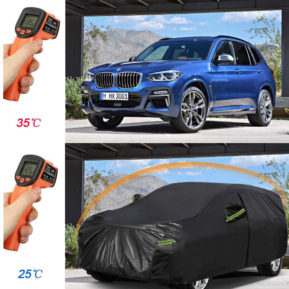 KouKou - Impermeable SUV Funda para Jeep Cherokee（2013-2025）, 6 Capas, Resistente al Viento, para Todo Tipo de Clima, para Exteriores, protección contra el Sol, la Lluvia, los Rayos UV, el Polvo