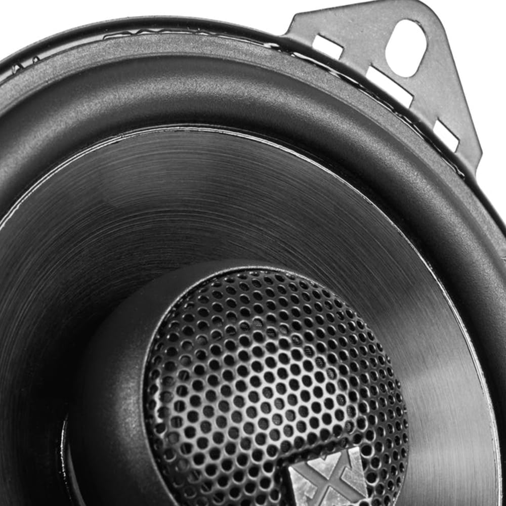 NVX NSP4 N-Series - Altavoces coaxiales para coche (4 pulgadas, 60 W, RMS de 2 vías, con tweeters cúpula de seda, juego de 2