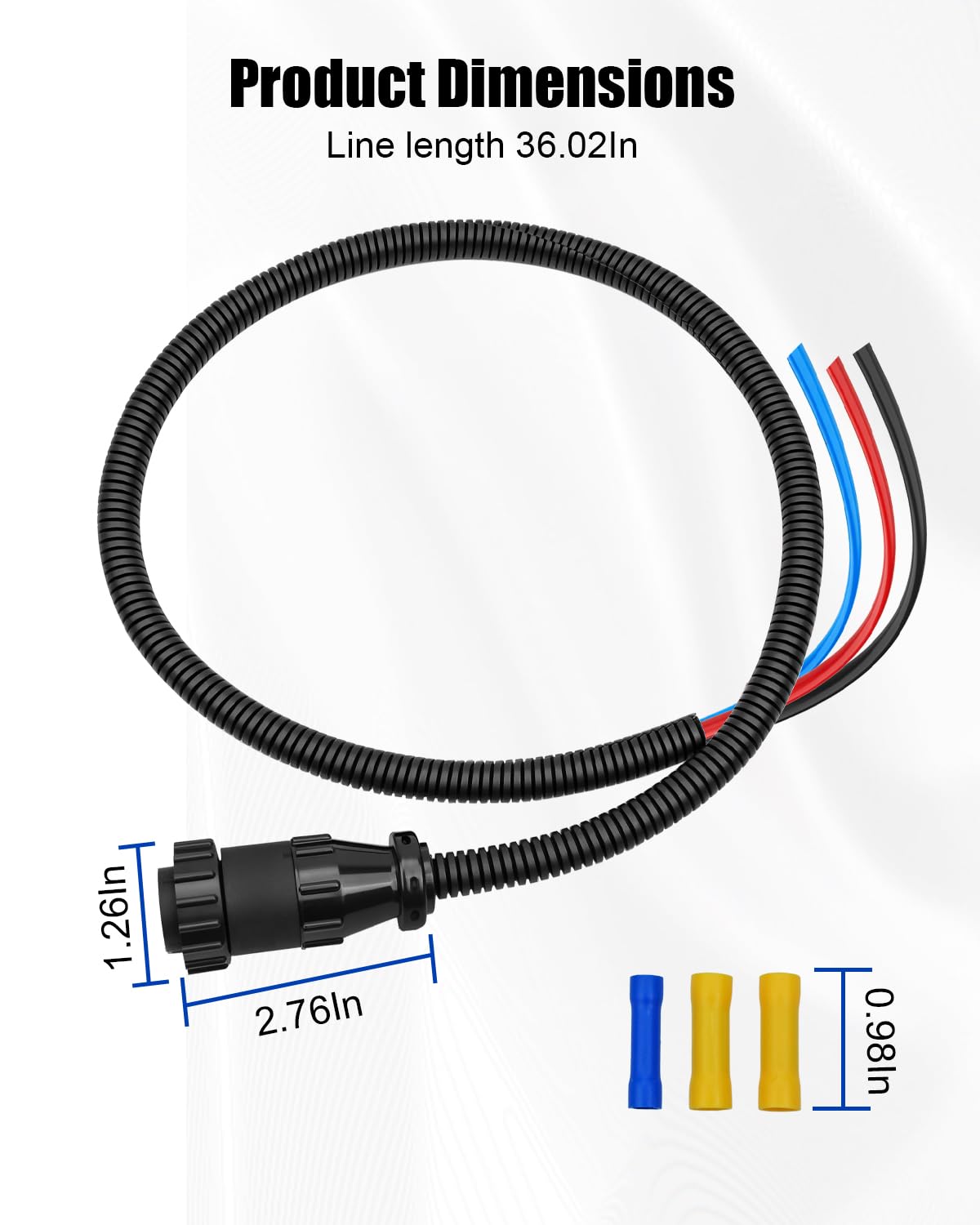 Cable Auxiliar John Deere Ford Case-IH Negro Reemplazo Conector de Alimentación 187103A1