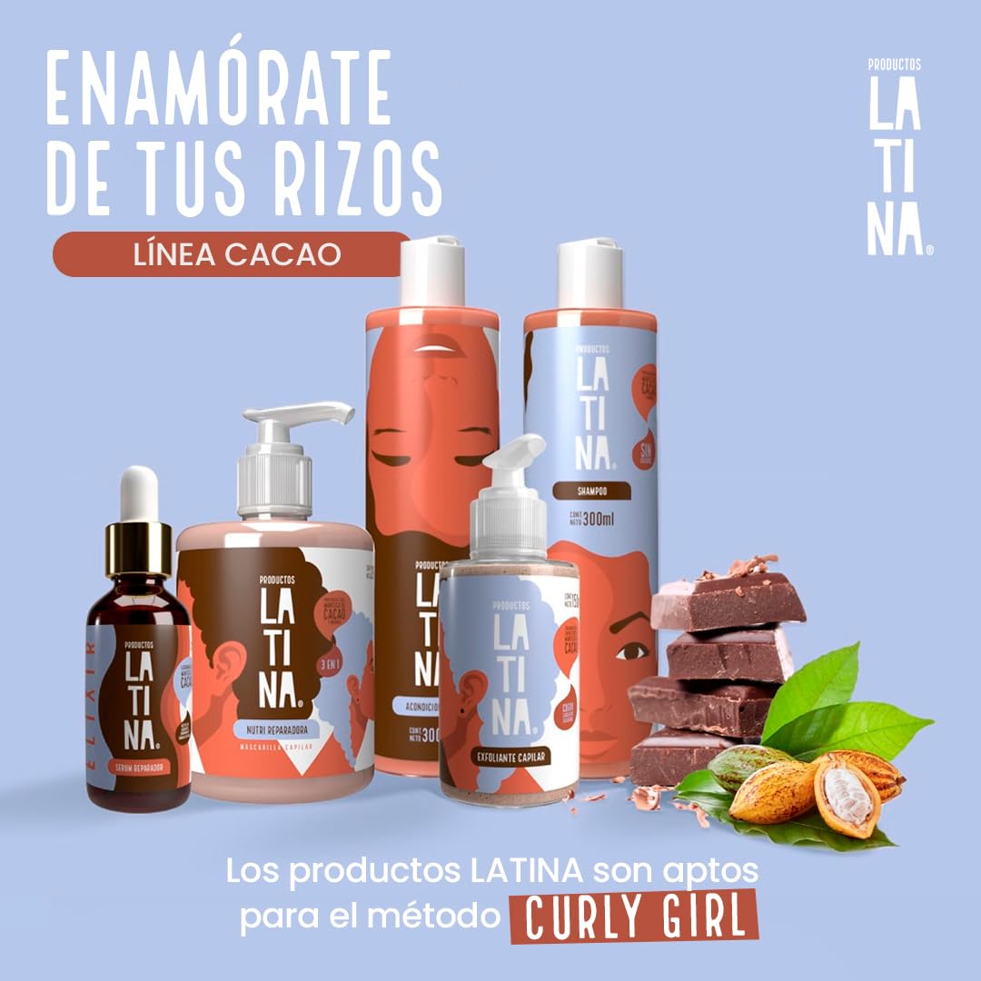 LATINA® | Acondicionador Nutri-Reparador | Acondicionador Cacao | Belleza Mujer - Tratamiento para Cabello Maltratado | 300ml