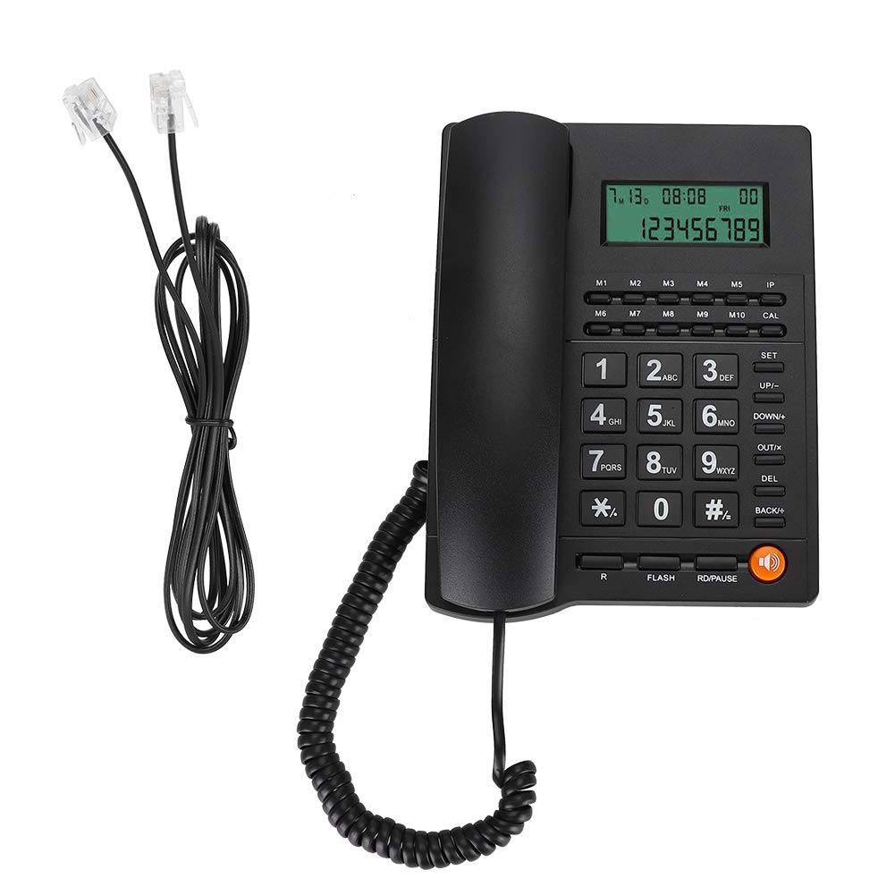 Teléfono Fijo de Escritorio, Teléfono con Cable con Pantalla de Identificación de Llamadas para el Restaurante del Hotel de Oficina en Casa Fácil de Instalar