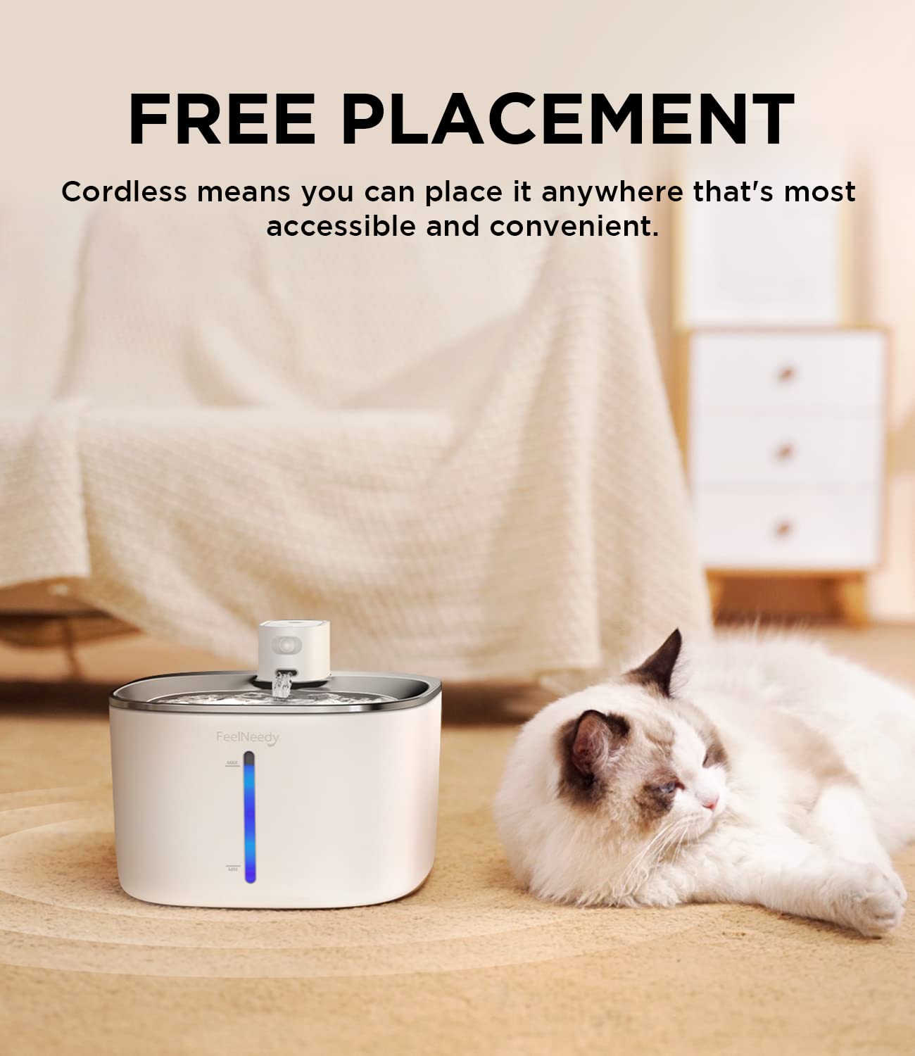 Filtros de Fuente para Gatos Feelneedy Paquete de 6 Blanco con Esponjas de Bomba para Mascotas 4 Litros