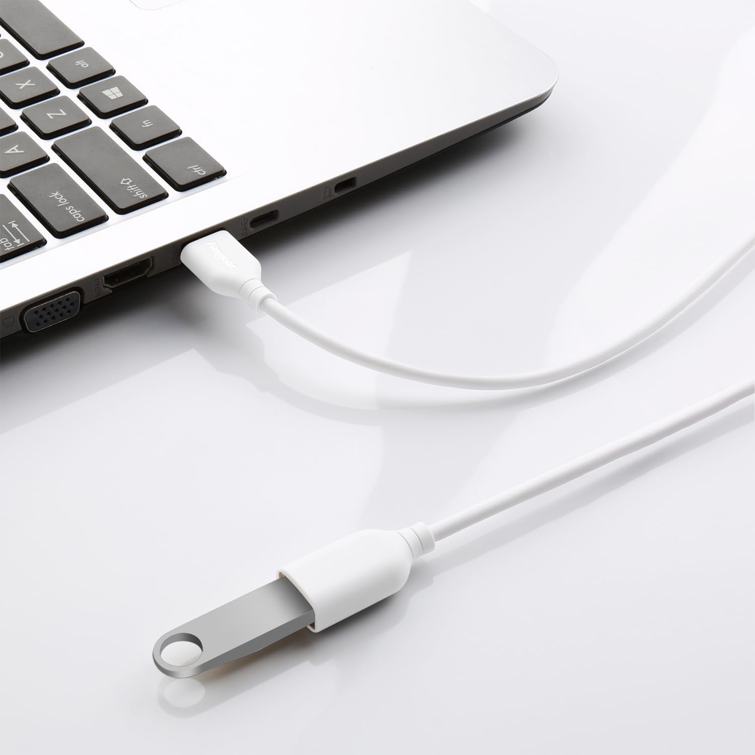 Cable de extensión USB 2.0 Fasgear de 10 pies / 3 m - Cable alargador de carga y sincronización USB macho a hembra (10 pies, blanco)