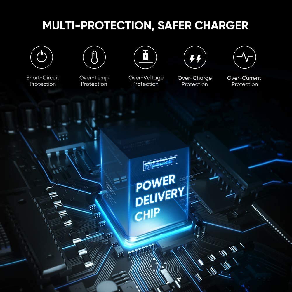 Cargador de Pared USB C Veetone Blanco 20W Compatible con iPhone, Samsung, Huawei y Más