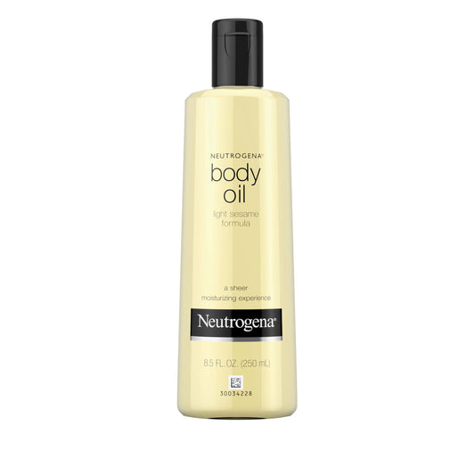 Neutrogena Lightweight Body Oil For Dry Skin, Sheer Moisturizer In Light Sesame Formula, 8.5 Fl. Oz