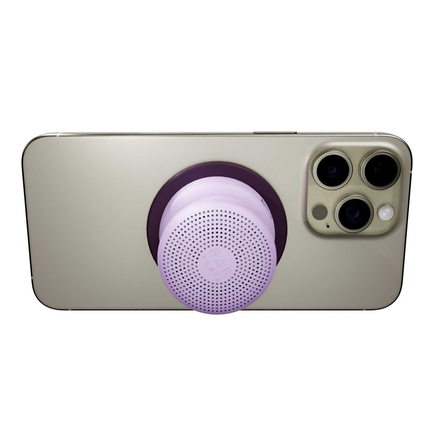 Cellhelmet Bar Audio Mini Mag Altavoz inalámbrico magnético compacto con audio potente, resistencia al agua IPX5, duración de batería de 6 horas y montaje compatible con MagSafe en lila púrpura