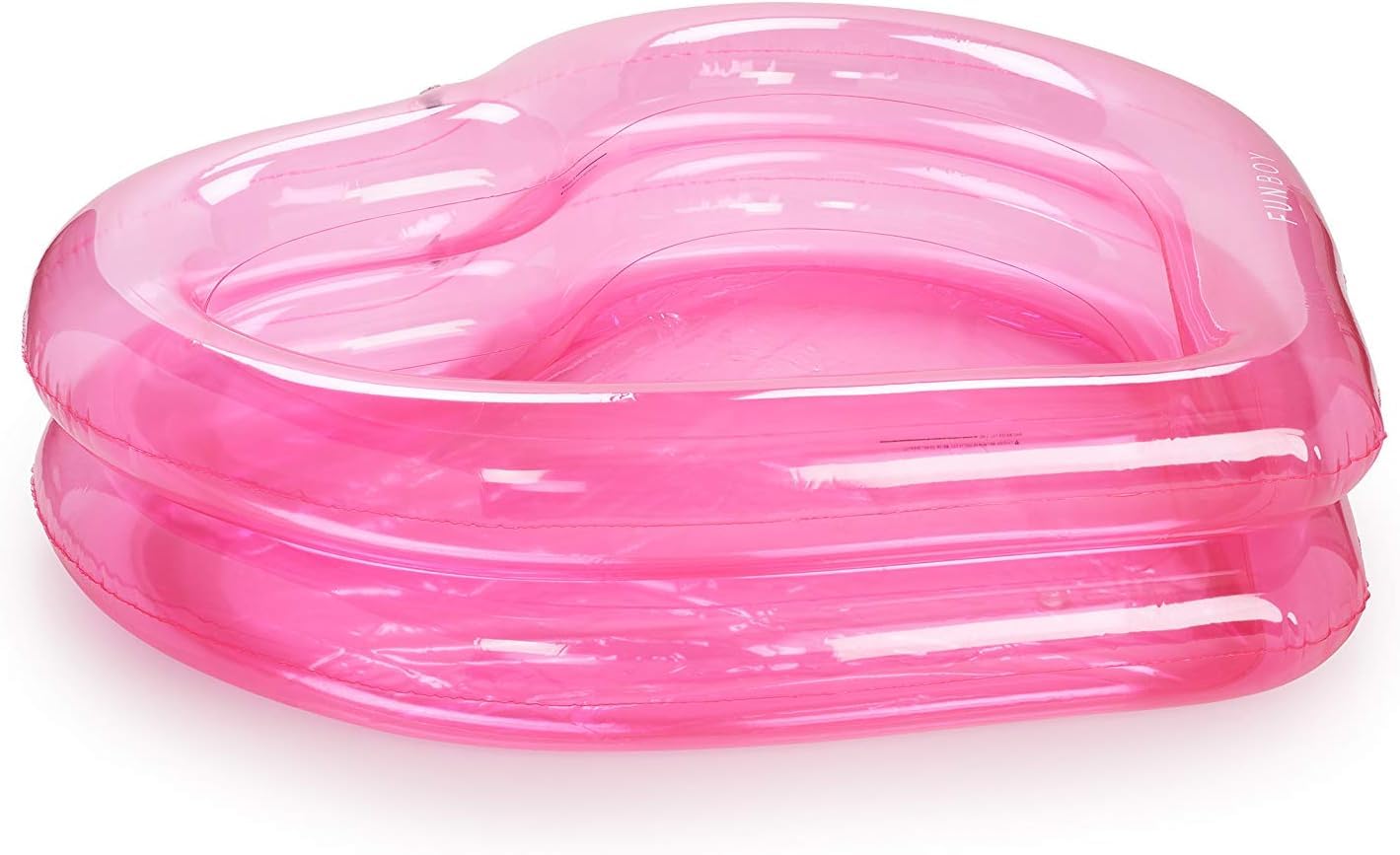 FUNBOY - Piscina Inflable Gigante de Lujo con corazón Rosa Transparente, diversión Durante Todo el año para pozos de Pelotas, Piscinas y Playa