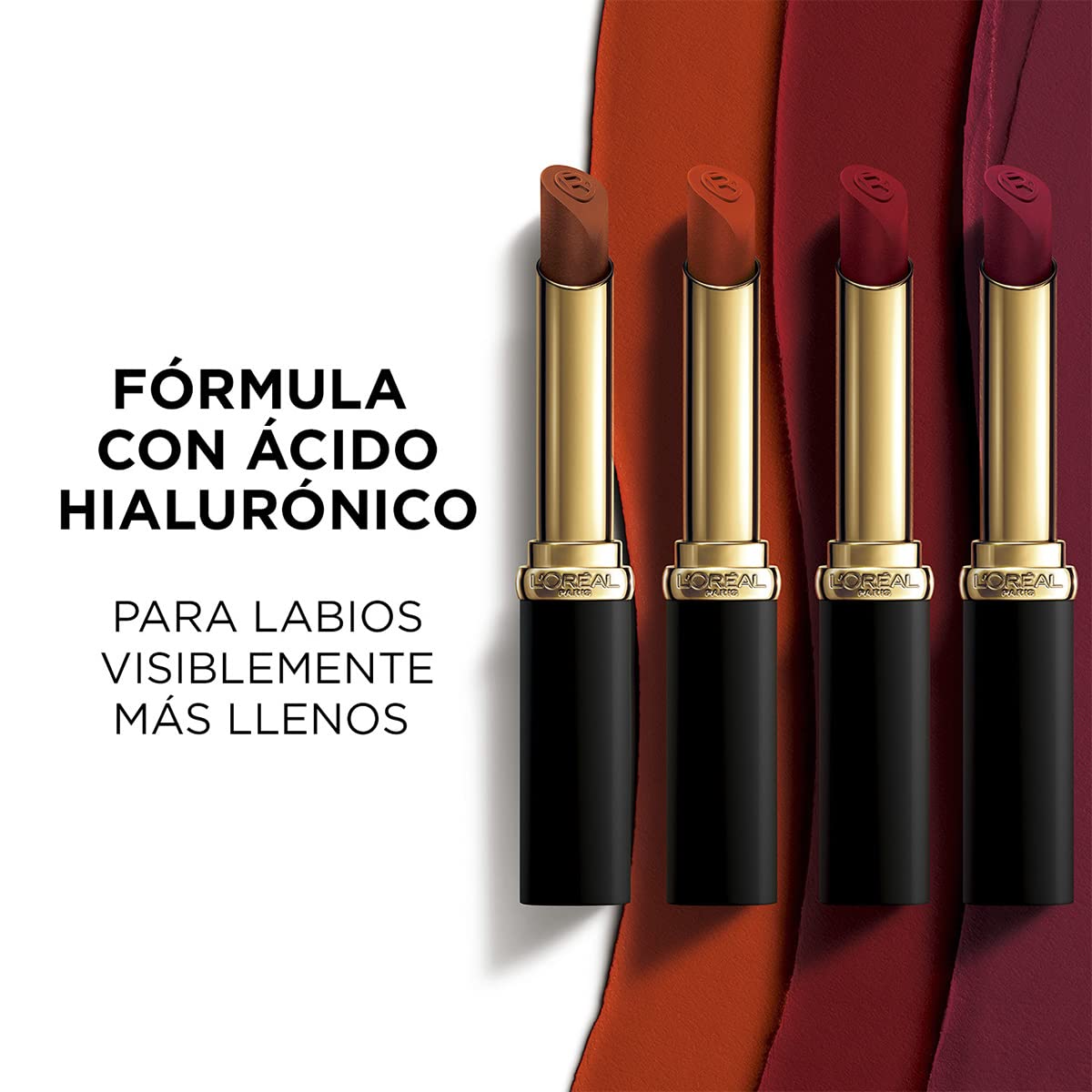 L'Oréal Paris Labial en Barra Mate con Ácido Hialurónico, Color Riche Intense Volume Matte |482 LE MAUVE INDOMPTABLE, 1.8g