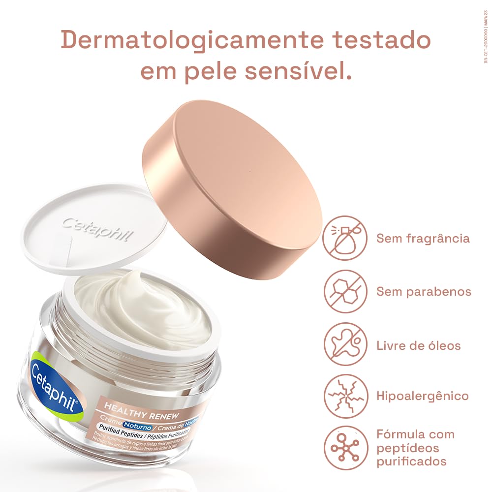 CETAPHIL HEALTHY RENEW Crema de Noche 50 g Eficacia Antiedad Comprobada Reduce la Apariencia de Líneas de Expresión Hidrata por 24 Hrs y Suaviza la Piel Recomendado por Dermatólogos para Piel Sensible
