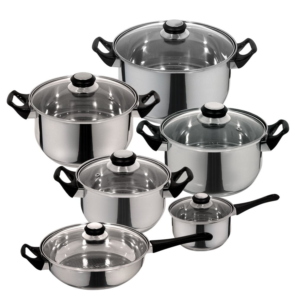 Batería de Cocina Priminutte Monterrey plata Acero Inoxidable 12 Piezas