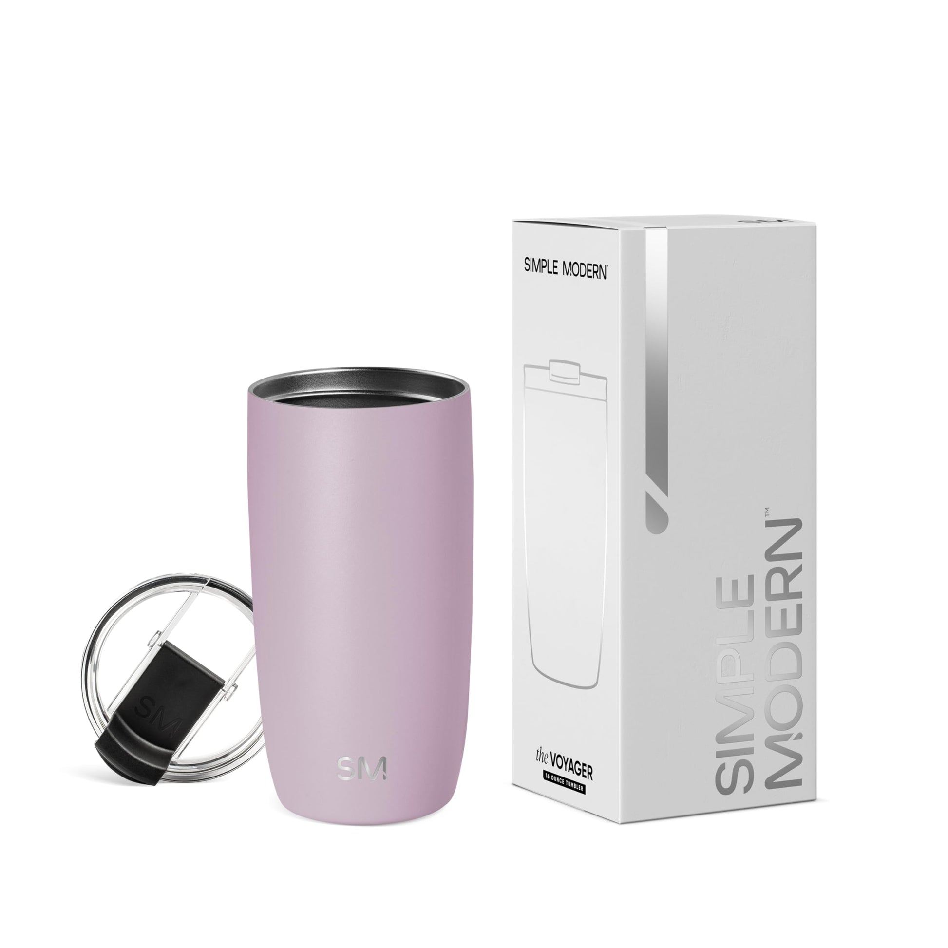 Taza de Café para Viajes Simple Modern Lavender Mist Aislada 470ml para Mujeres y Hombres