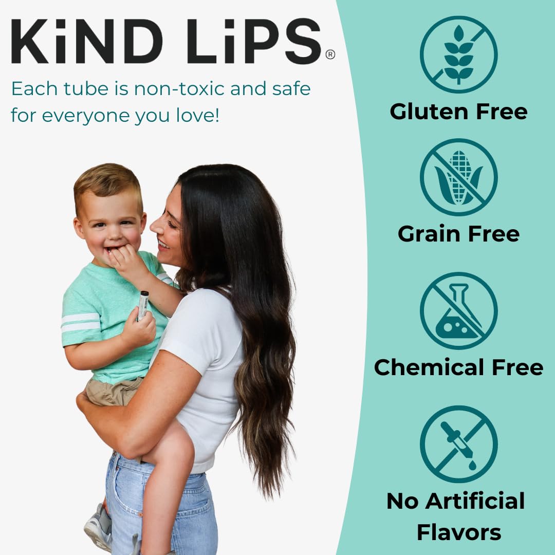 Set de bálsamo de labios orgánico Kind Lips, ingredientes naturales 100% relajantes, Paquete de 3
