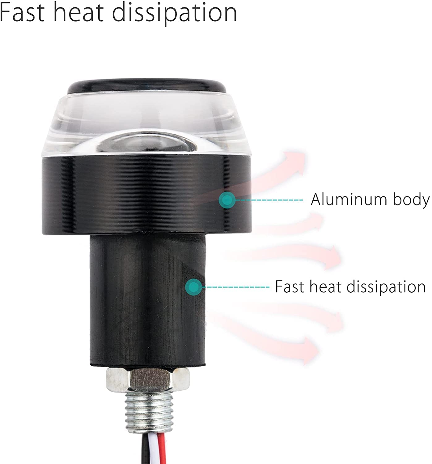Direccionales Focos Led para Motocicleta Manubrio Laterales,Luz De SeñAl De Giro De Motocicleta,1 Par De Luces De Extremo De Manillar De Motocicleta,Luz Delantera De Resistencia Intermitente