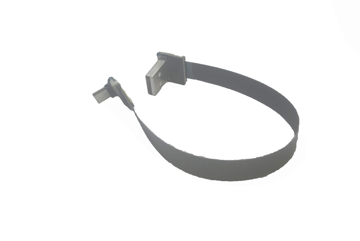 Cable Micro USB Macho a USB A Macho Negro para Sincronización y Carga, 90 Grados, 15 cm