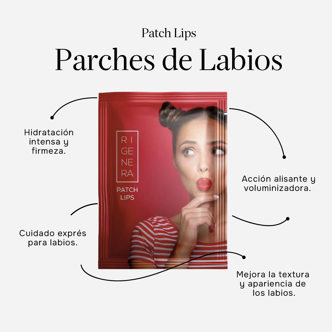 Rigenera Parche Hidratante para Labios con Ácido Hialurónico y Aloe Vera – Efecto Alisador y Rellenador – Hidratación Intensa y Confort – Hecho en Italia
