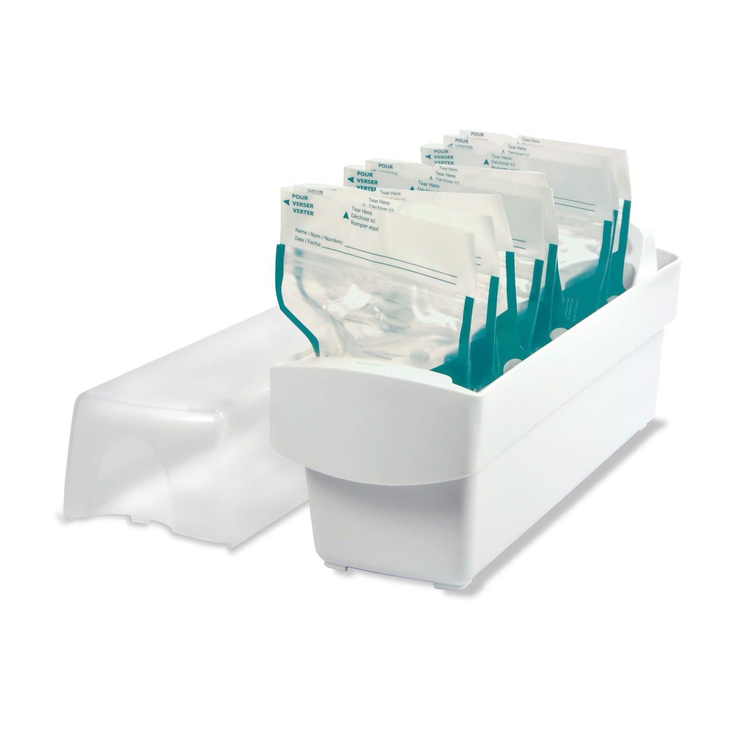 Organizador de Almacenamiento The First Years Blanco para Congelador de Leche Materna, Capacidad para 10 Bolsas, Esencial para Lactancia Materna