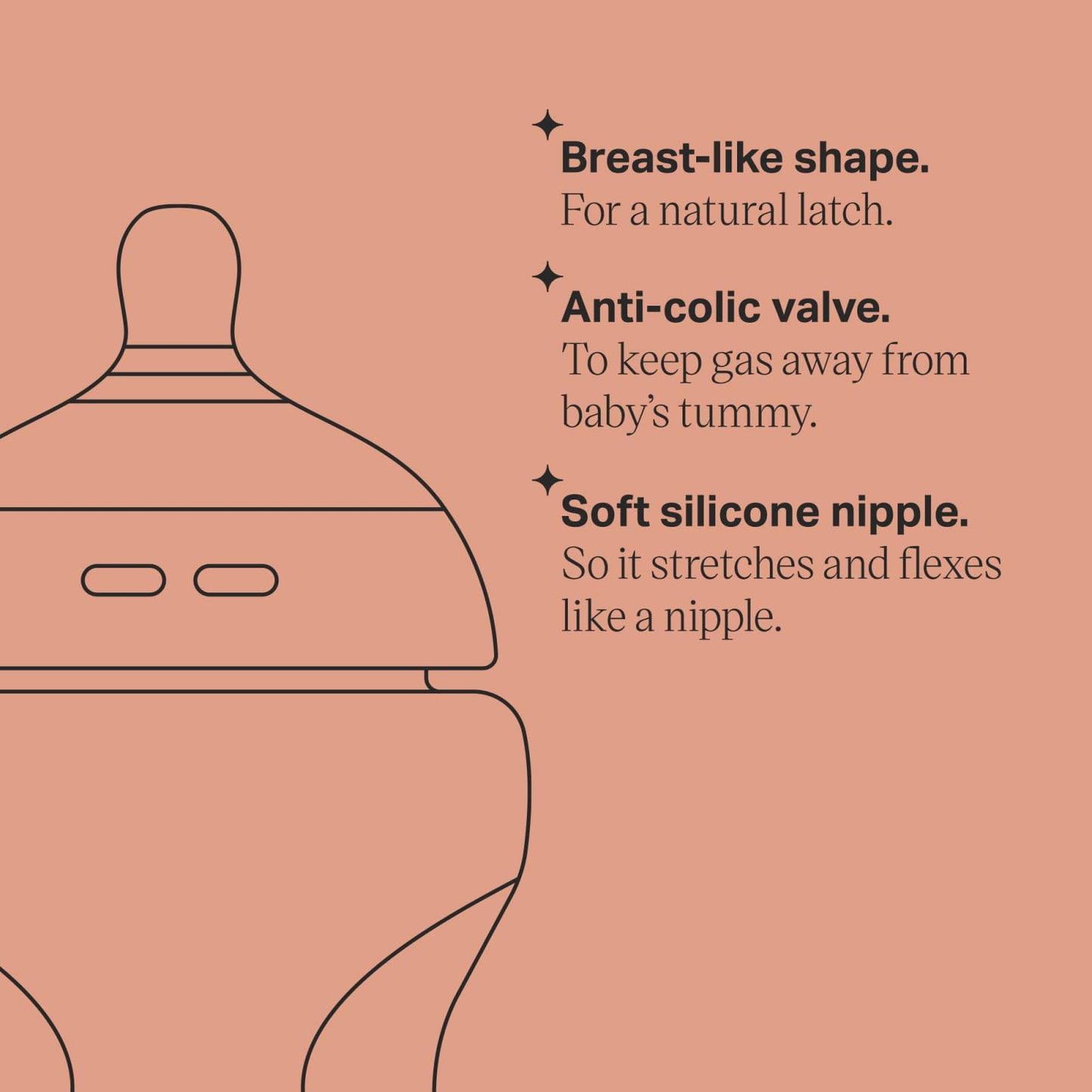 Biberón Tommee Tippee Transparente Closer to Nature para Líquidos más Espesos