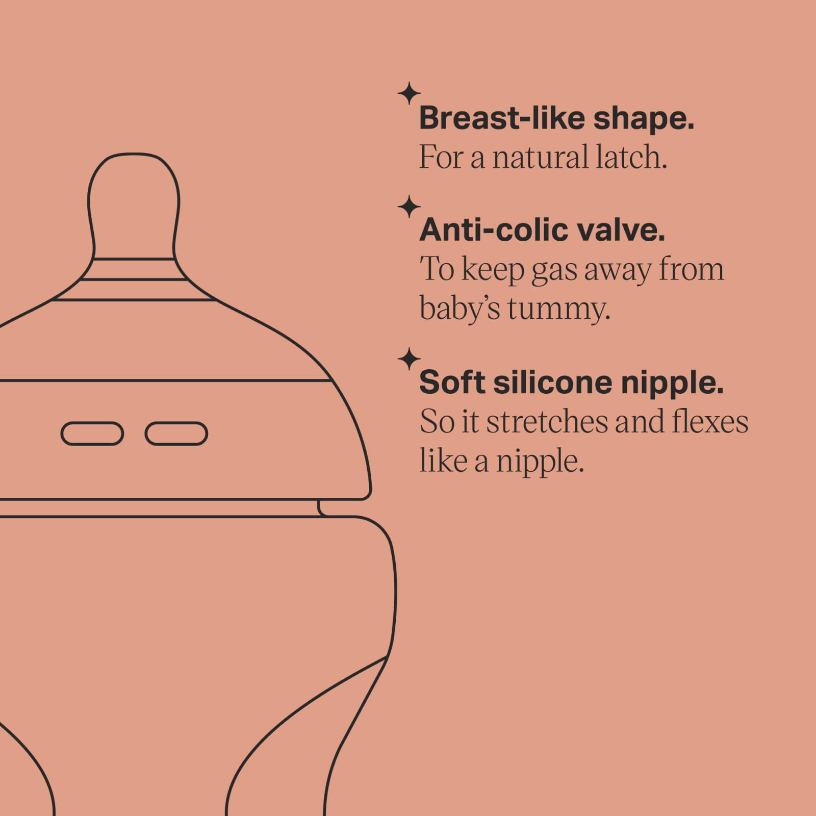 Biberón Tommee Tippee Transparente Closer to Nature para Líquidos más Espesos