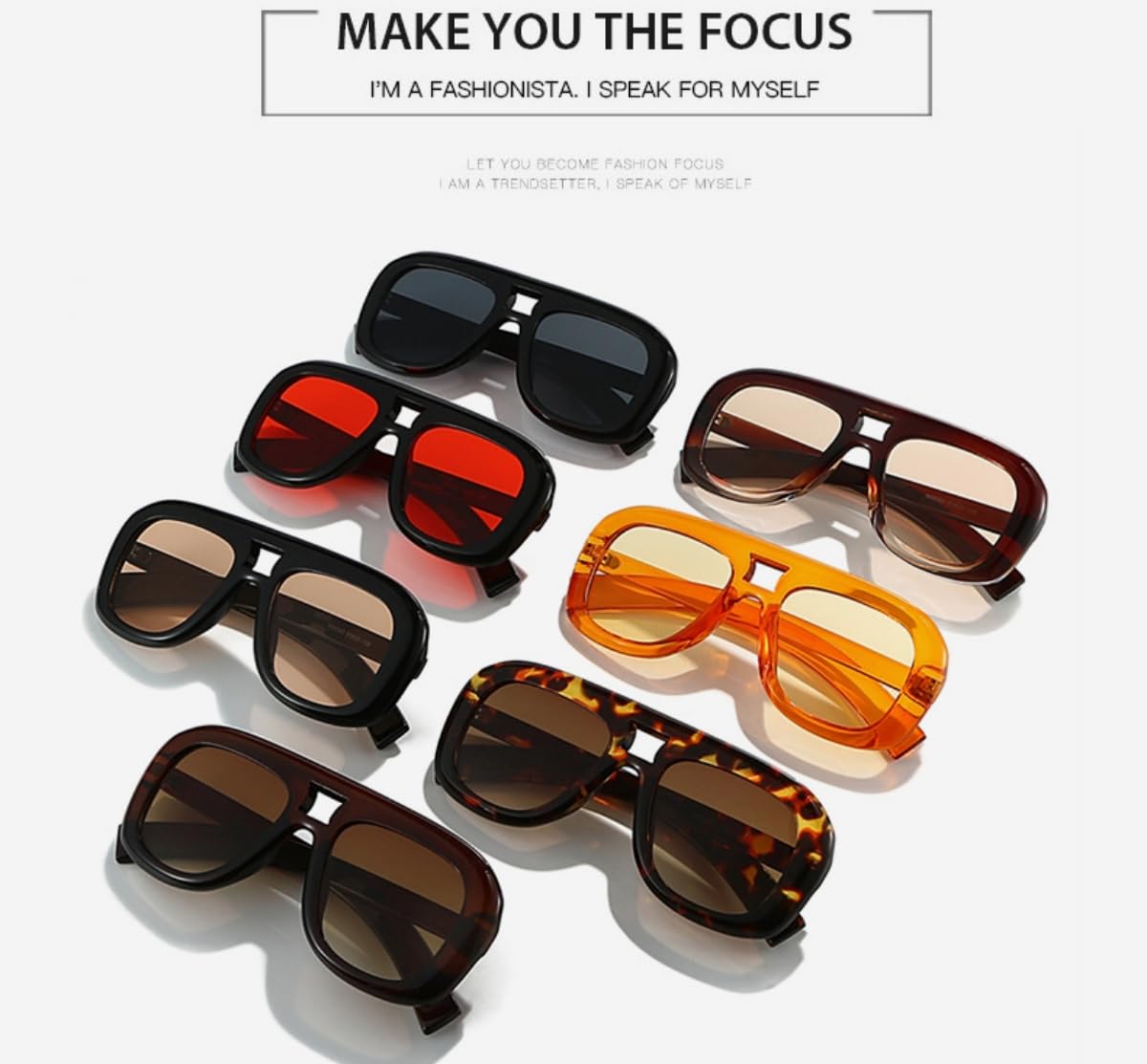 ISIUINN Gafas de sol de aviador cuadradas de moda para hombre y mujer, montura plana, estilo años 70, gafas de sol cuadradas extragrandes, tonos vintage (marrón claro).