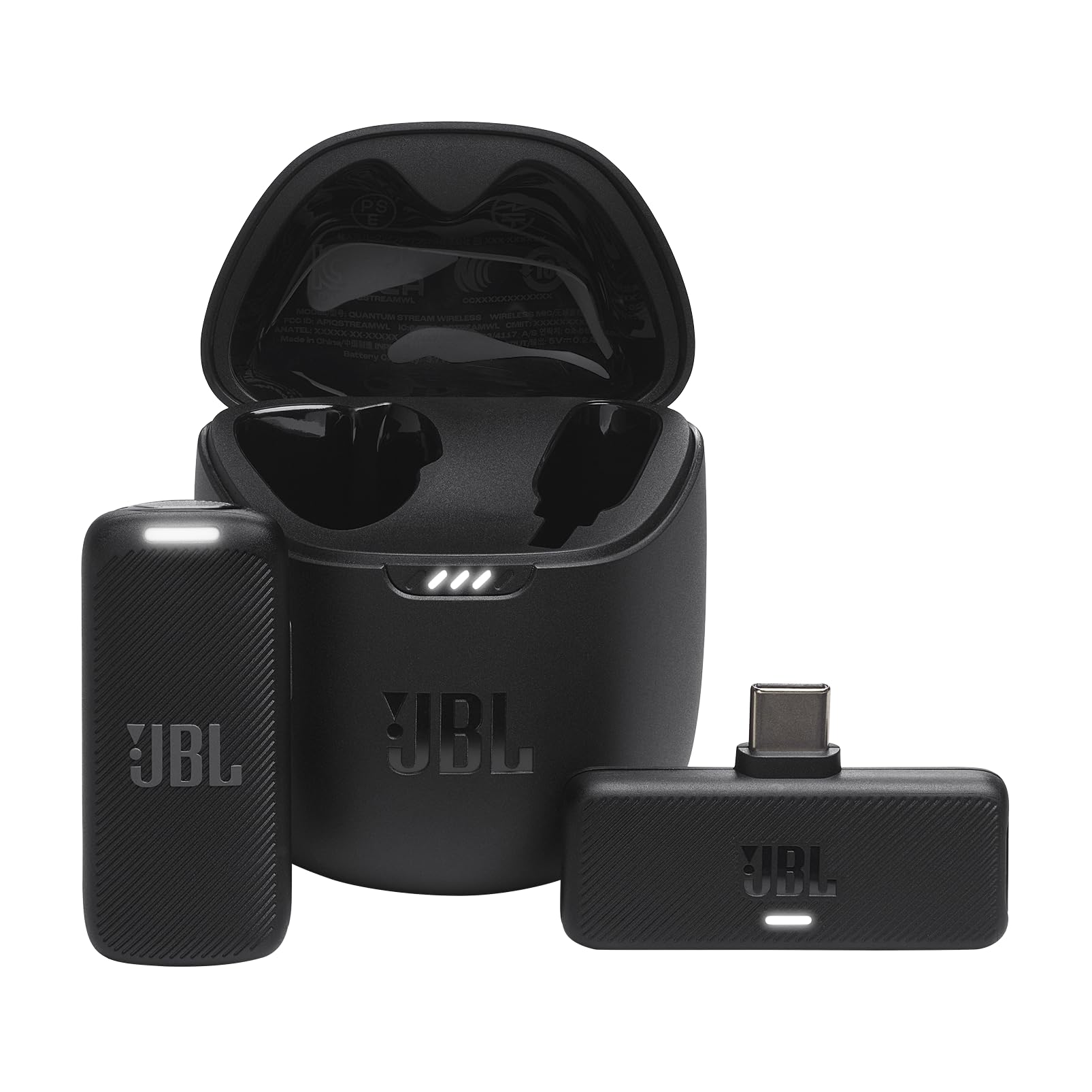 JBL Quantum Stream inalámbrico USB-C – Micrófono de transmisión inalámbrico portátil para grabaciones cristalinas, 24 Horas de Tiempo de grabación, más Carga de Velocidad, Parabrisas Incluido para