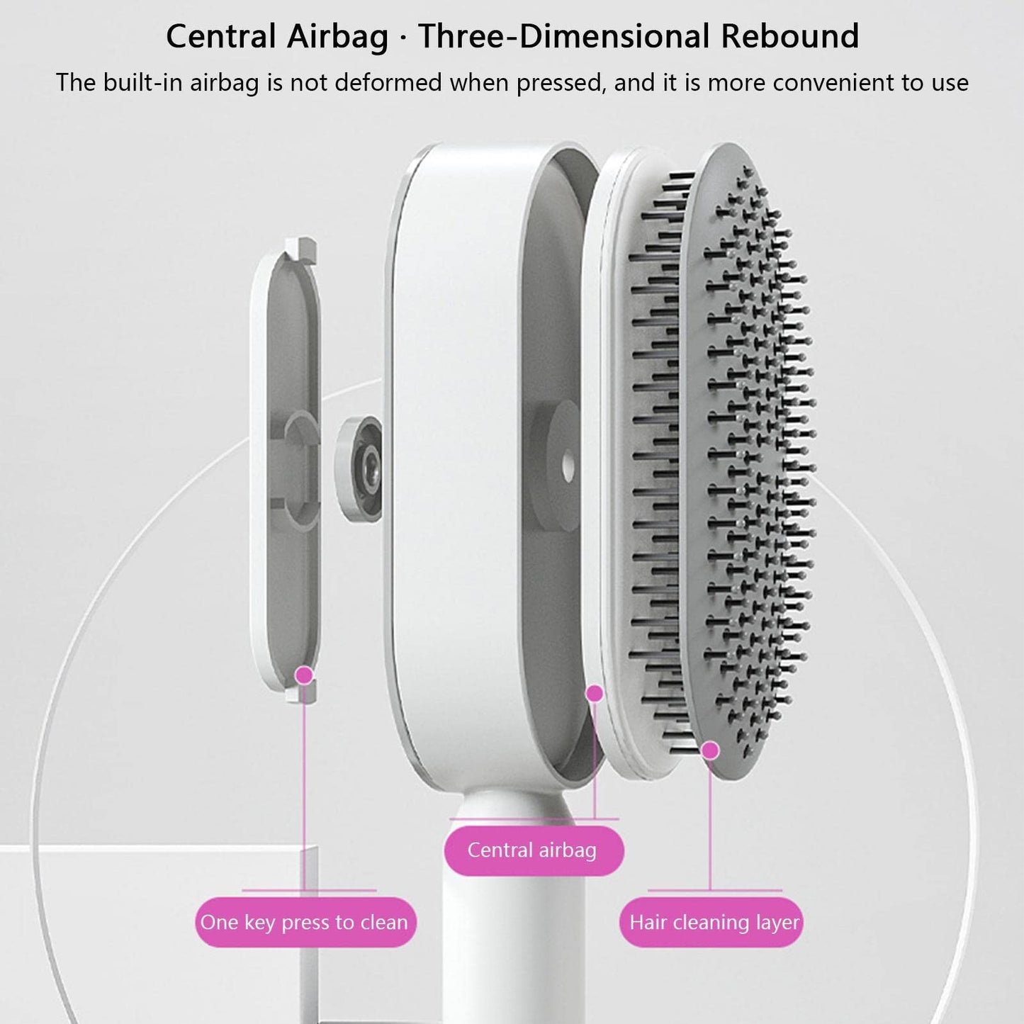 Germplasm Cepillo Desenredante para Cabello Largo de Mujer, con Bolas Desenredantes y Cojín de Aire Flexible, Blanco