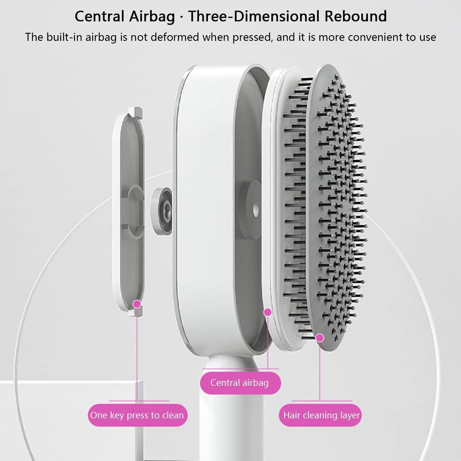 Germplasm Cepillo Desenredante para Cabello Largo de Mujer, con Bolas Desenredantes y Cojín de Aire Flexible, Blanco
