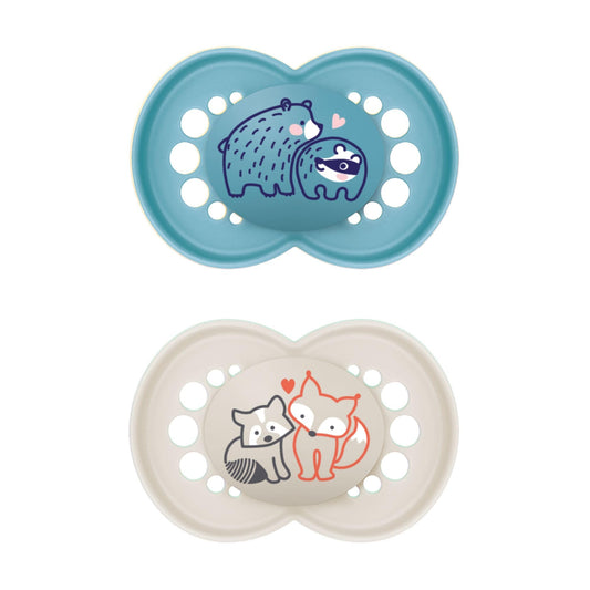 MAM - Chupetes originales mate para bebé, Binky para más de 16 meses, pezón de silicona sin BPA, fácil de limpiar, mejor para bebés lactantes, desarrollado con expertos médicos, 2 unidades de Binkies