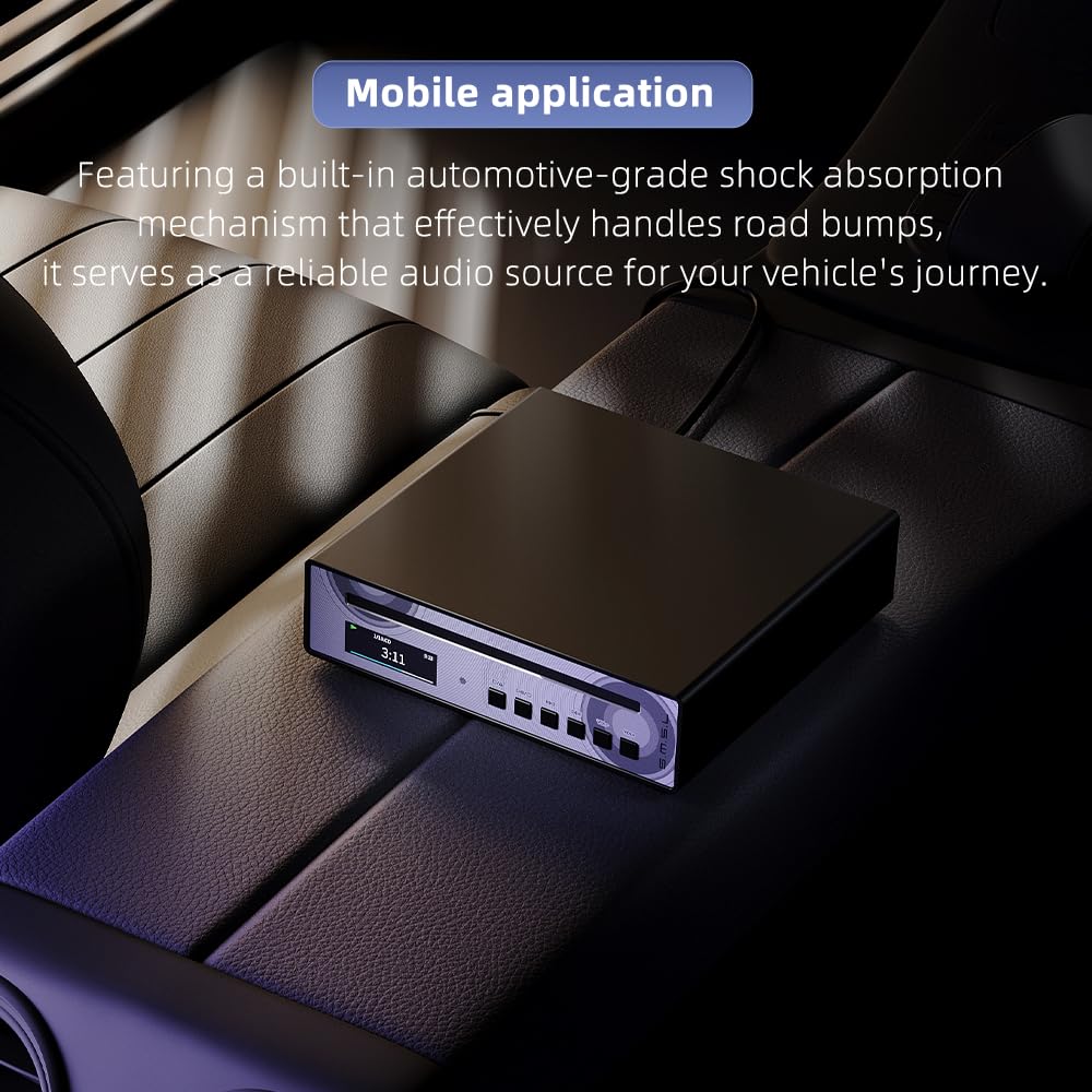 SMSL PL100PRO Reproductor de CD, RCA/óptico/coaxial/XLR equilibrado/salida de auriculares de 3,5 + 4,4 mm, 200 mW 32 Ω, 2 chips DAC de gama alta CS43131, compatible con discos CD-R/CD-RW/MP3