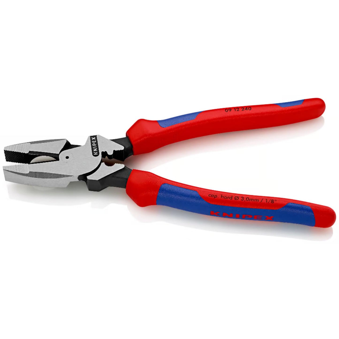 Knipex 09 12 240 SB Alicate Universal Lineman's Pliers Modelo Americano Atramentado con Fundas en Dos Componentes, 240 mm, color negro