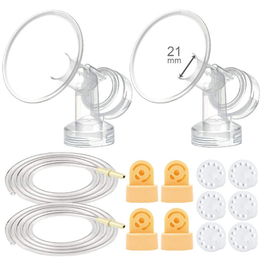 Kit Extractor de Leche Maymom Compatibilidad Medela Pump in Style Advanced Repuesto con Embudos 21 mm y Accesorios