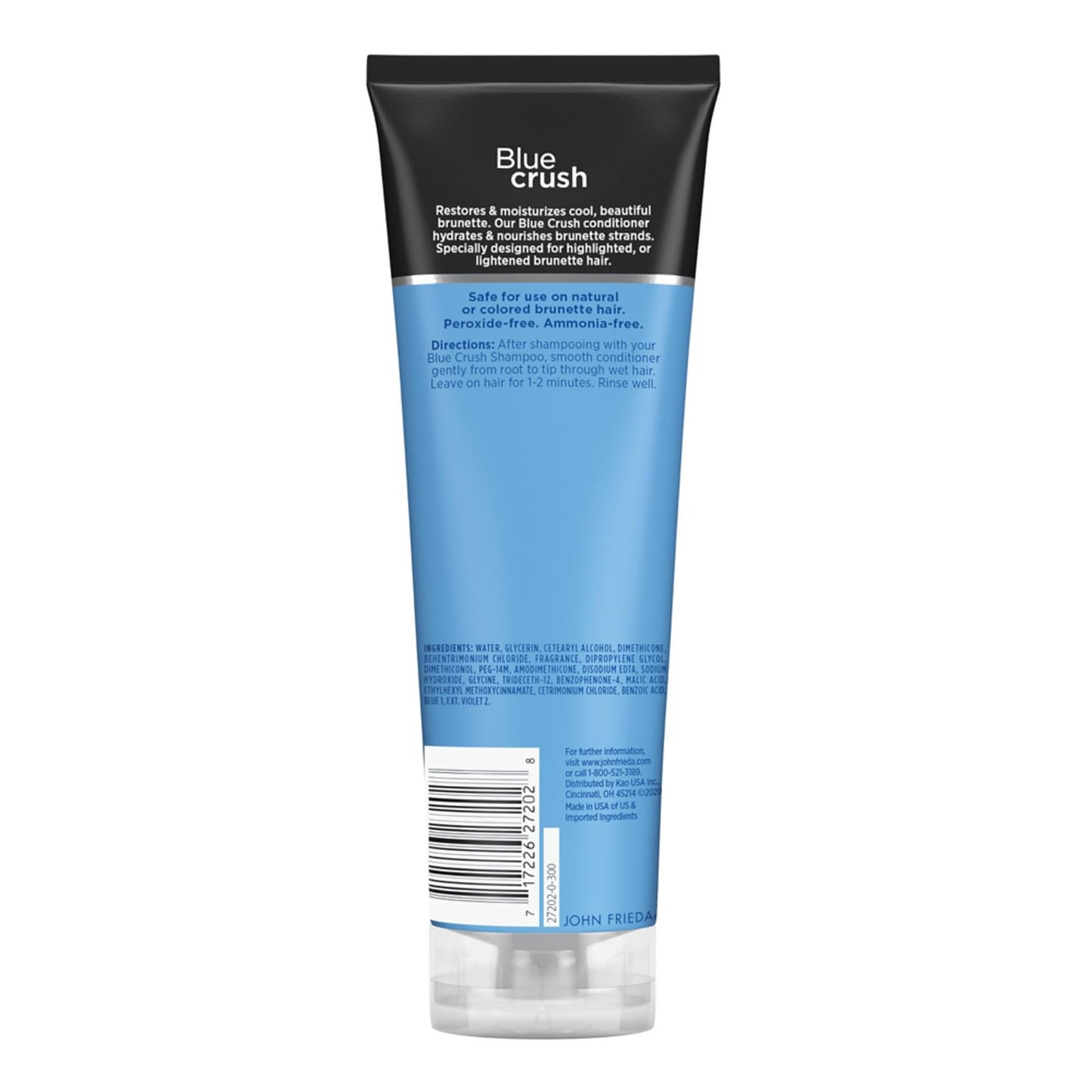 John Frieda Blue Crush para Castañas Acondicionador Azul |8.3 Onzas (245 mL) | Humectación para Cabello Castaño Teñido y Natural