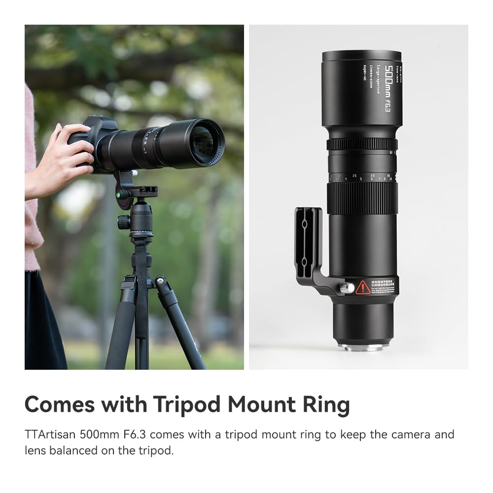 TTArtisan - Lente teleobjetivo F6.3 de 500 mm, gran apertura, gran angular, compatible con cámaras Canon RF-Mount EOS-RP R8 EOS-R R6 R5C R6II R5 R3