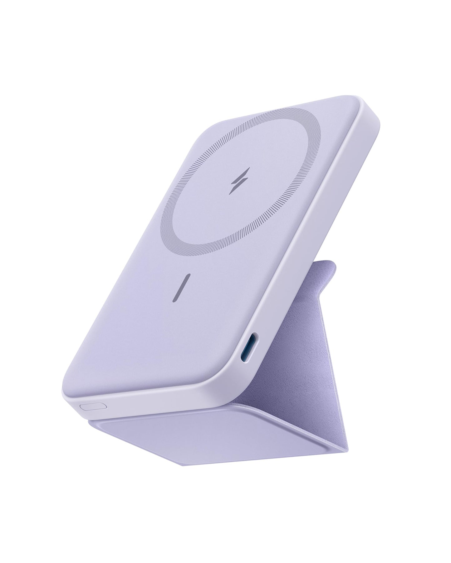 Batería Portátil Anker Púrpura Magnética con Soporte y USB-C para iPhone 15/14/13
