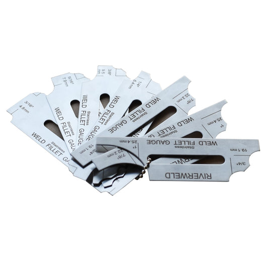 Juego de 7 Piezas RIVERWELD RL para Soldadura de Filete Métrico y en Pulgadas