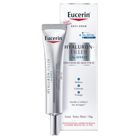 Eucerin Eucerin Hyaluron-filler Ojos Fps 15+ 15ml, color, 15 ml, pack of/paquete de