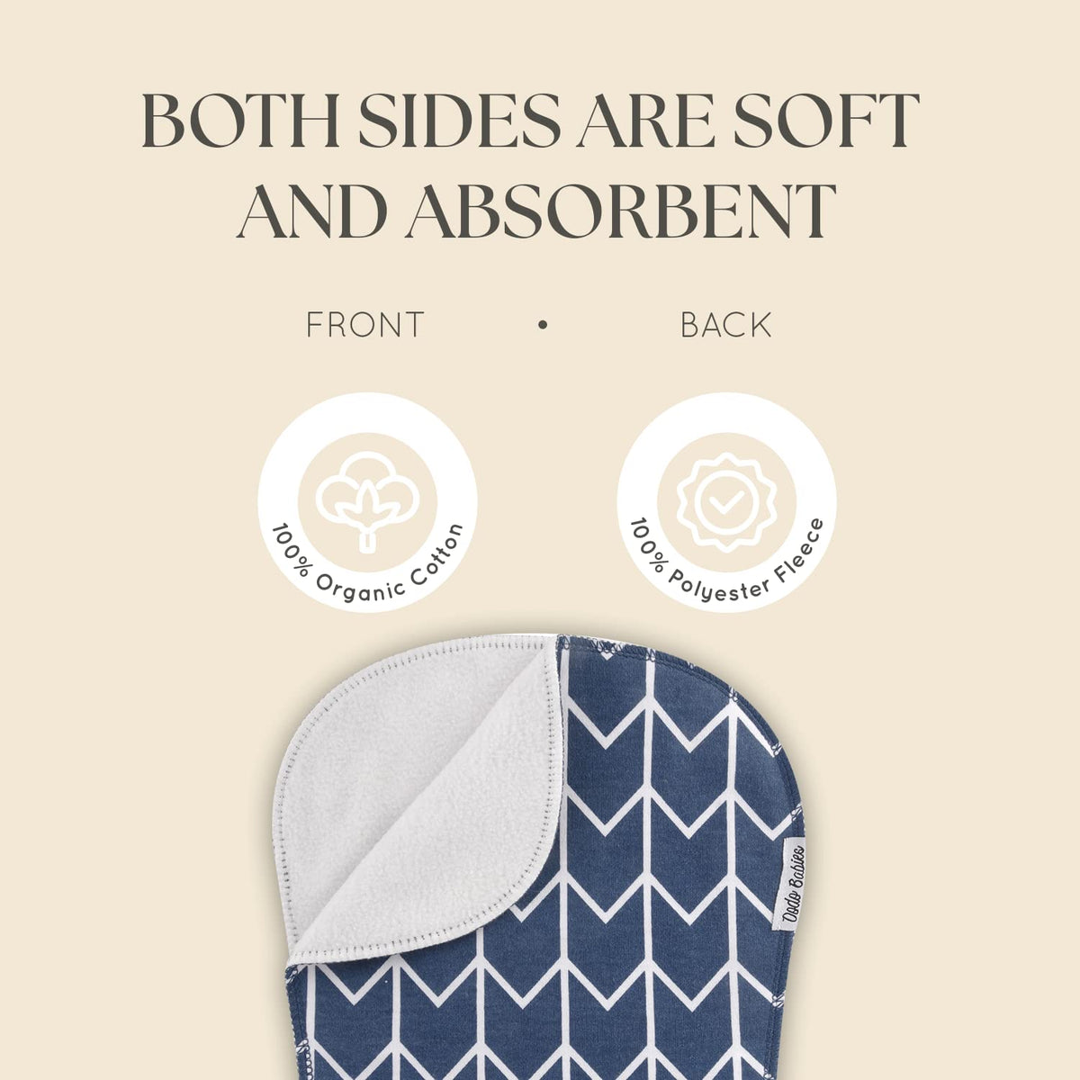 Dodo Babies - Paquete de 5 paños para eructos para bebé, Suaves y absorbentes, Incluye Estuche para Chupete y 2 Clips para Chupete, Colores: Negro, Azul y Gris, Esencial para bebés